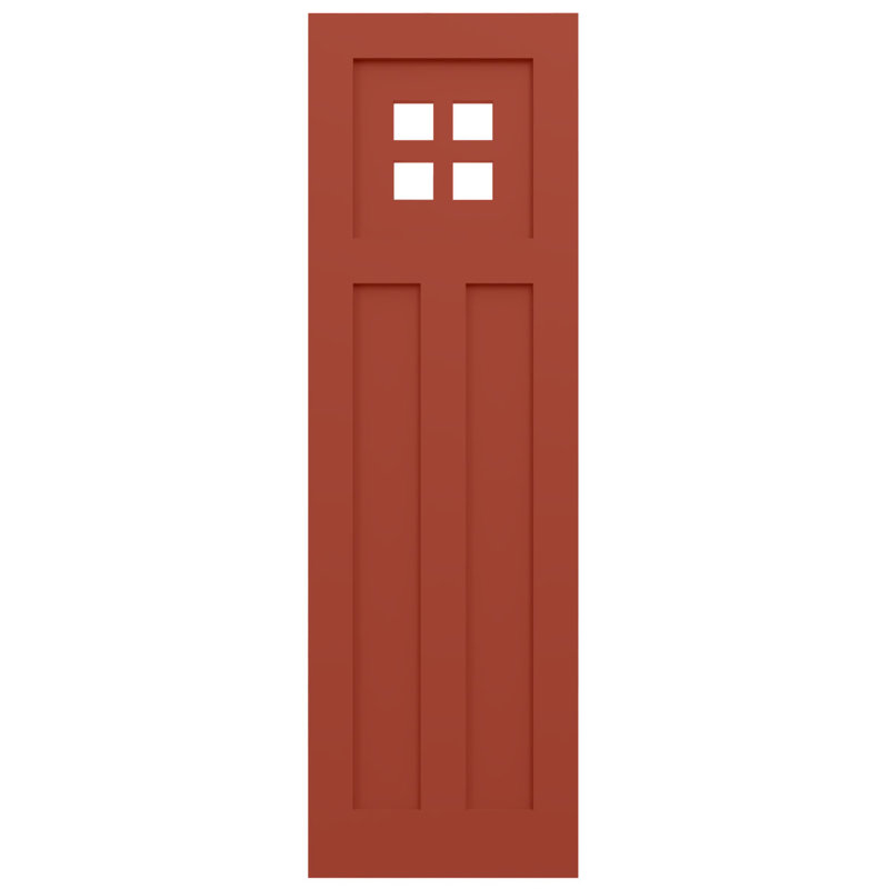 Colorful Red PVC Raised Panel Decorative Shutters, 12" x 26"