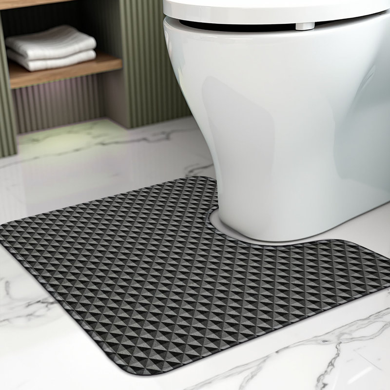 Tapis de salle de bain en U gris foncé foncé 20 po
