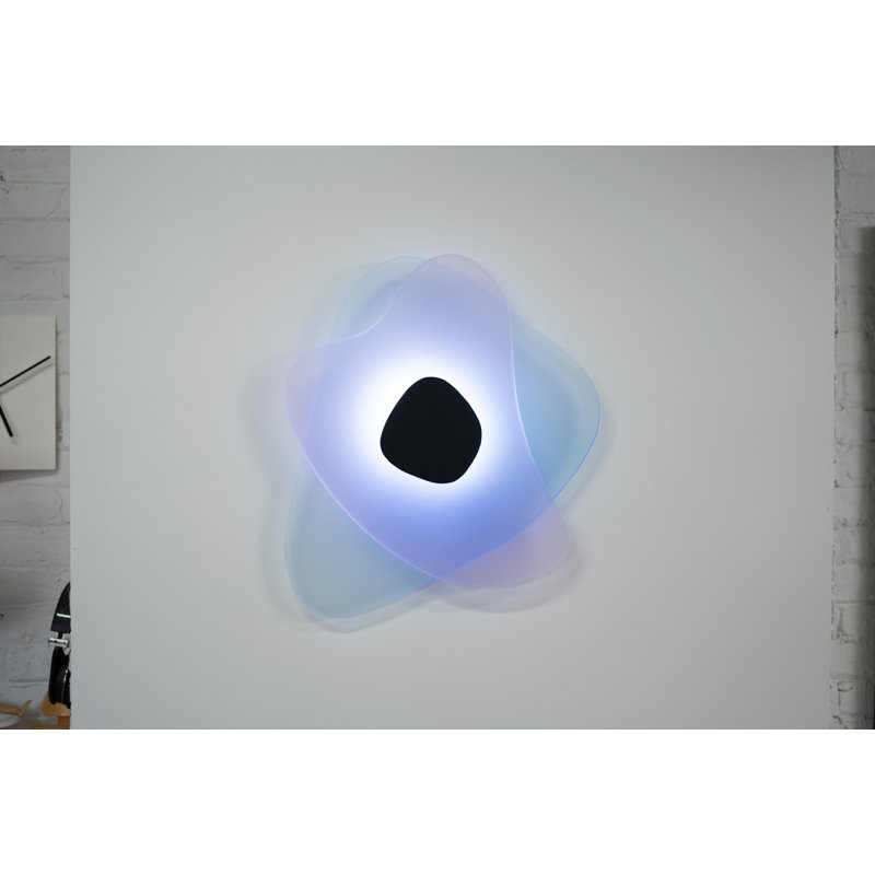 Aurora Aluminum LED Flush Mounted Sconce, Blue