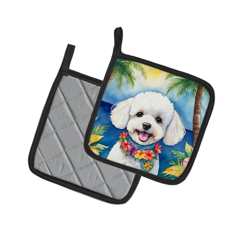 Caroline's Treasures Luau Party Floral Polyester Potholder Set