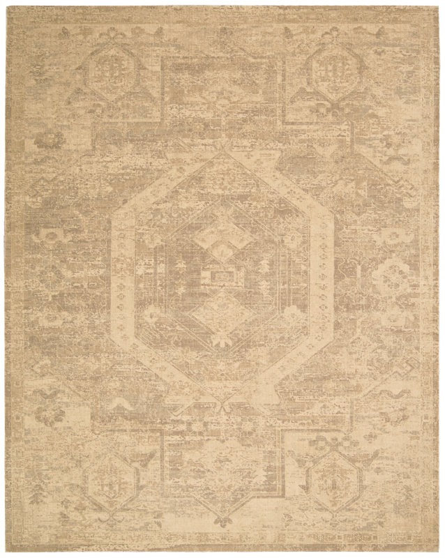 Tapis sable en laine / soie Babson, Rectangle 7 pi 9 po x 9 pi 9 po