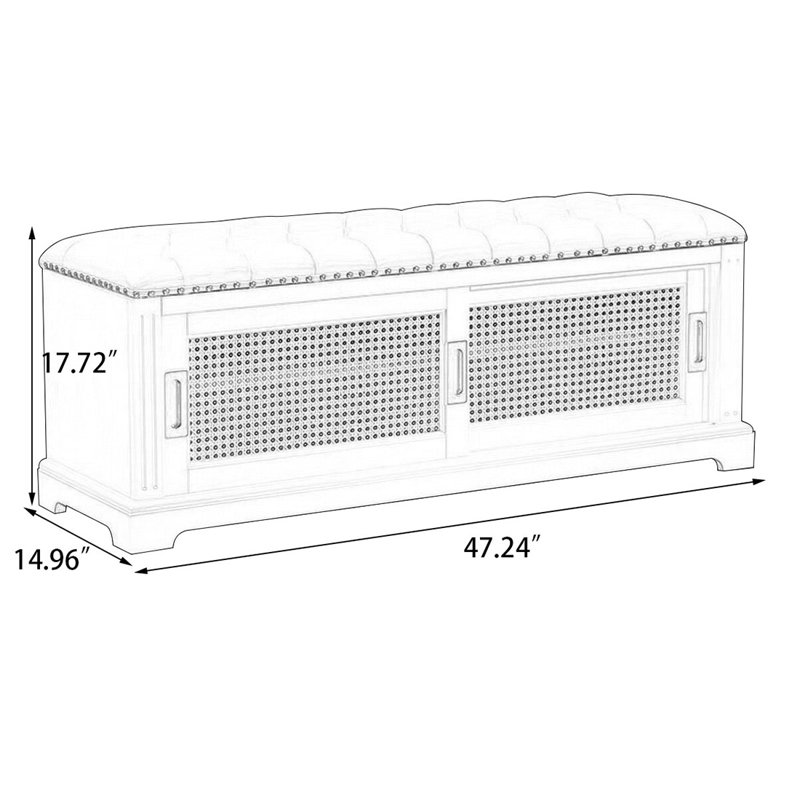 Banc rembourré blanc