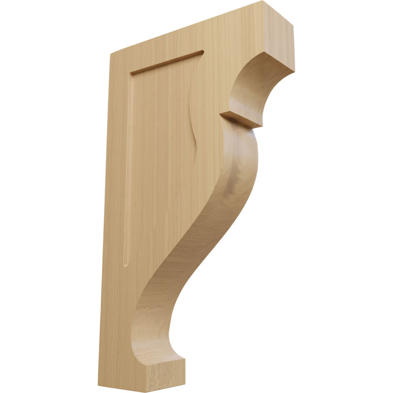Corbeau en bois Rockport, Cerisier, H 12 po x l 2,125 po x P 7 po