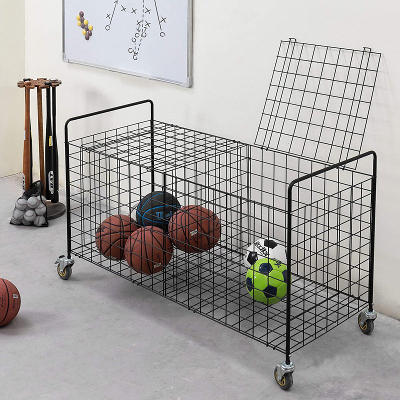 2-Compartment Metal Sports Rack Cart