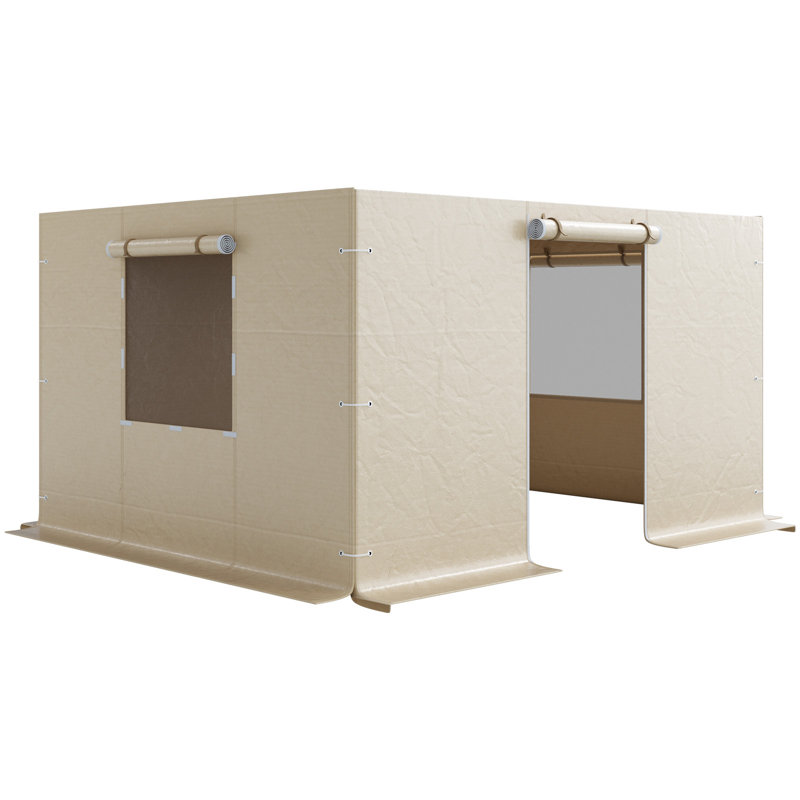 Parois latérales à 4 panneaux pour tonnelles de 3 x 3,6 m, en polyéthylène durable avec fenêtres en maille, bâche extérieure résistante aux intempéries, structure de tonnelle non incluse.