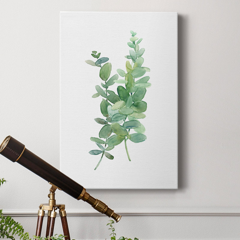 Eucalyptus I - peinture sur toile tendue, H 48 po x l 32 po x P 1 po
