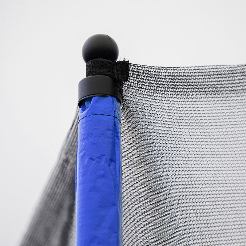 Trampoline 16 pi avec pompe à panier et échelle (enceinte de sécurité intérieure) avec but de soccer, Bleu