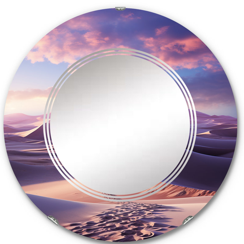 Duo - Miroir mural égyptien rond, 24 po x 24 po