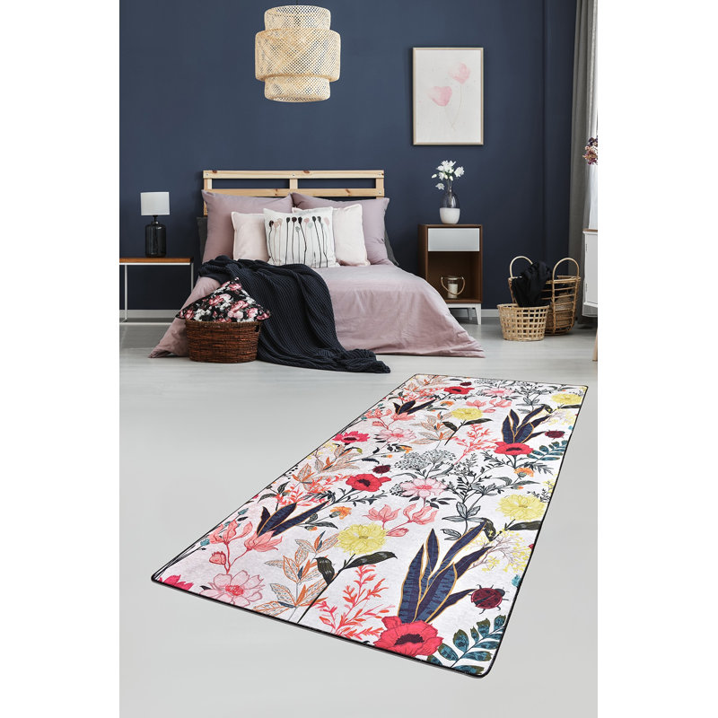 Durable Hall Carpet (2.6 x 6.6 ft) | 100% Polyester, Pile Height: 0.2 in, Total Thickness: 0.4 in | Antibacterial, Non-Slip Underside, Machine Washable | Ideal for Home Entryways, Elegant and Functional Design