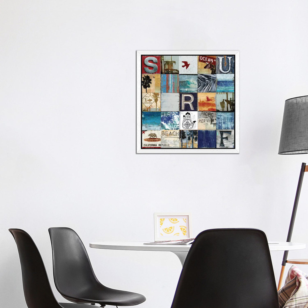 Surf City by Charlie Carter - Floater Frame Painting on Canvas