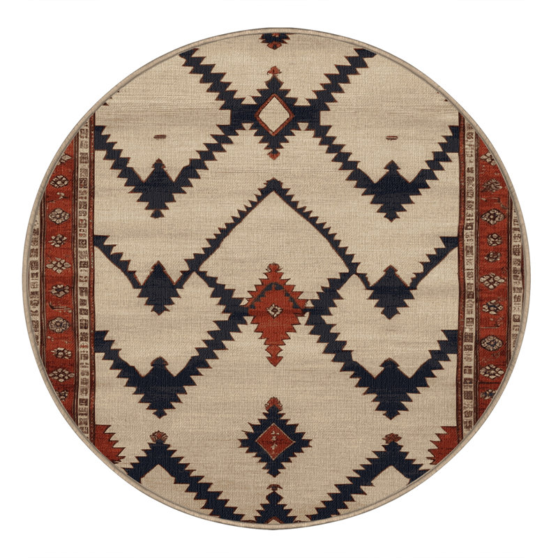 Tapis brun lavable à la machine, Rond 4 pi
