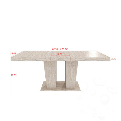 Rectangular Extendable Dining Table with sturdy base