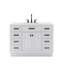 Hartford 48 In. Single Sink Carrara White Marble Countertop Bath Vanity In Pure White With Gooseneck Faucet