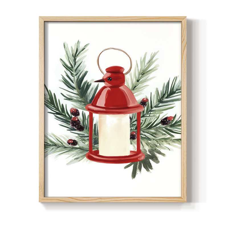 «Christmas Holiday», art encadré en bois massif CECXXXVI, H 30 po x l 24 po, Naturel