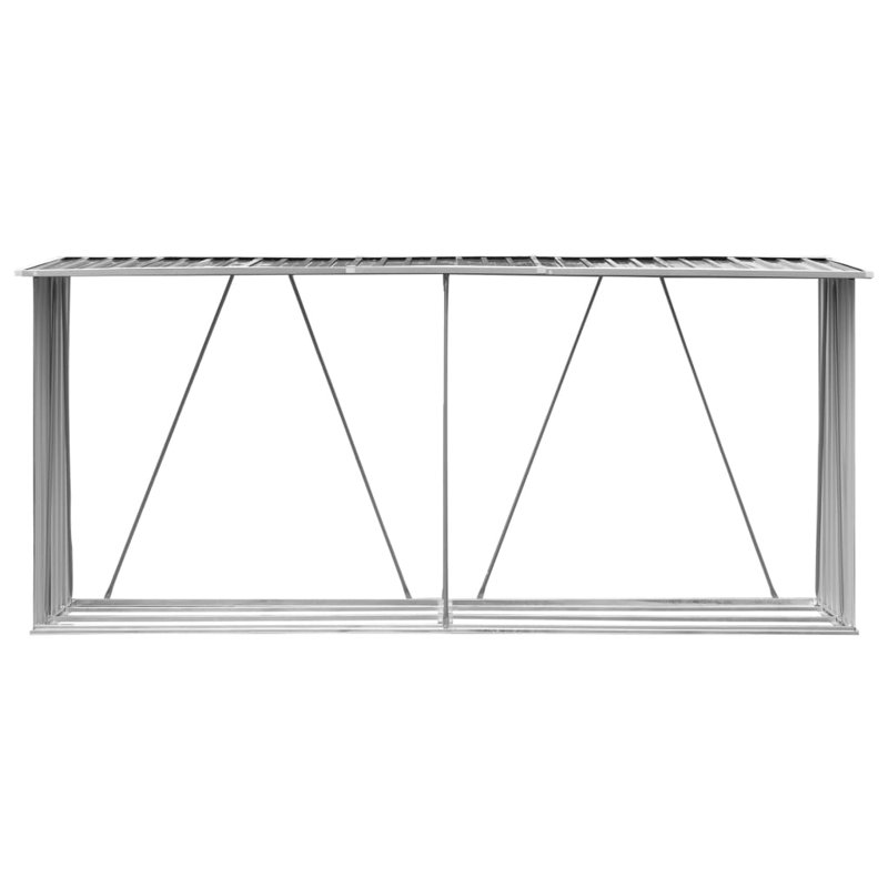 330cm W x 84cm D Metal Log Store, Grey