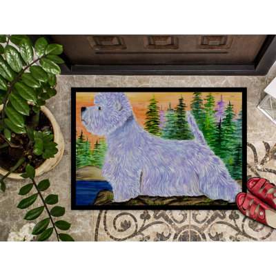 Tapis de porte d’intérieur anti-dérapant westie