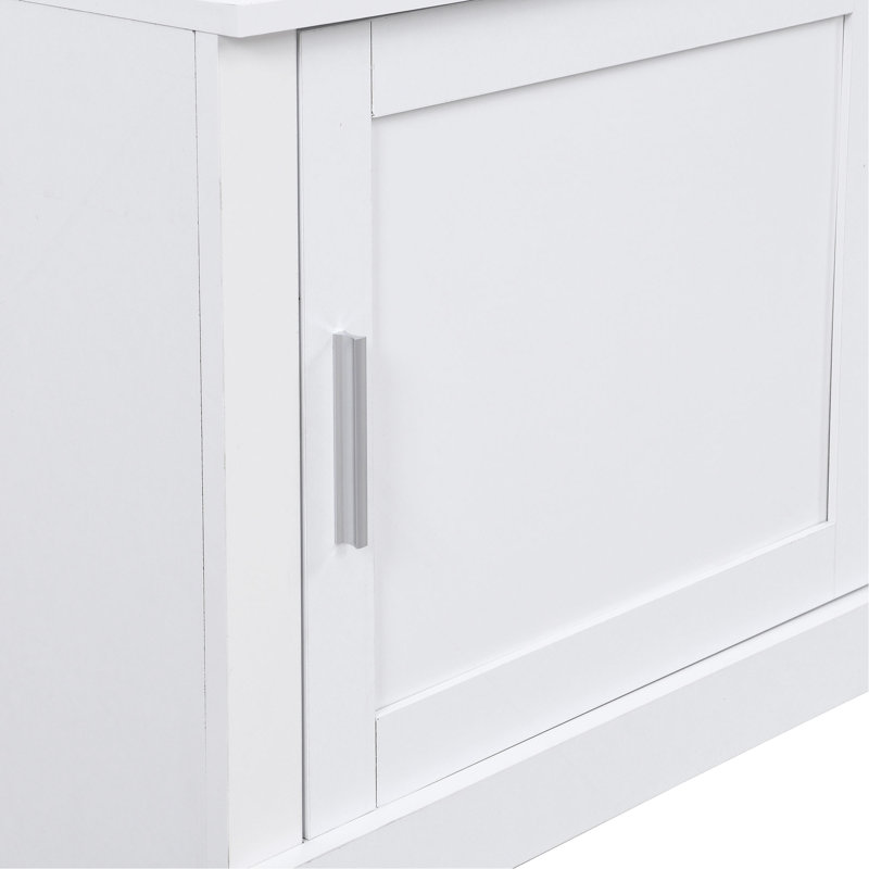 Arbre d'entrée 82 po 4 po avec banc et rangement pour chaussures 82,6 po, Blanc