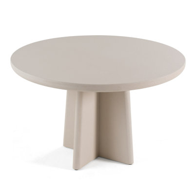 Cid Evie Dining Table, Gray Faux Concrete, Round 47 Inch Top