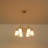 Modern Gold Chandelier 6-Light with Petal Ceramic Shades, Adjustable Height 13.78"-86.61" for Sloped/Vaulted Ceilings, ETL Listed