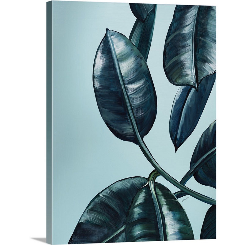 « tropical palms i », peinture sur toile, Toile tendue, H 16 po x l 12 po x p 1,25 po