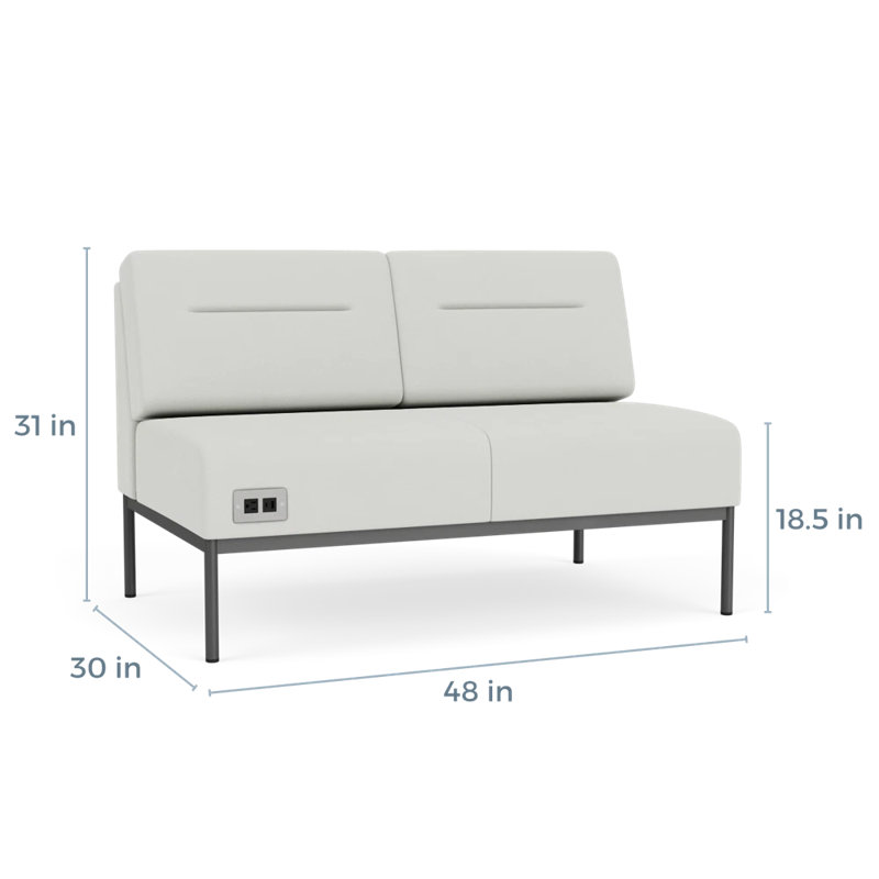 Causeuse Darsey, Gris anthracite, Ombre portes ouvertes, Avec alimentation