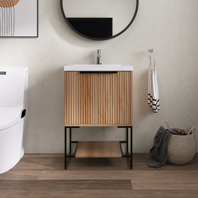 Meuble-lavabo simple avec plateau en résine Francella