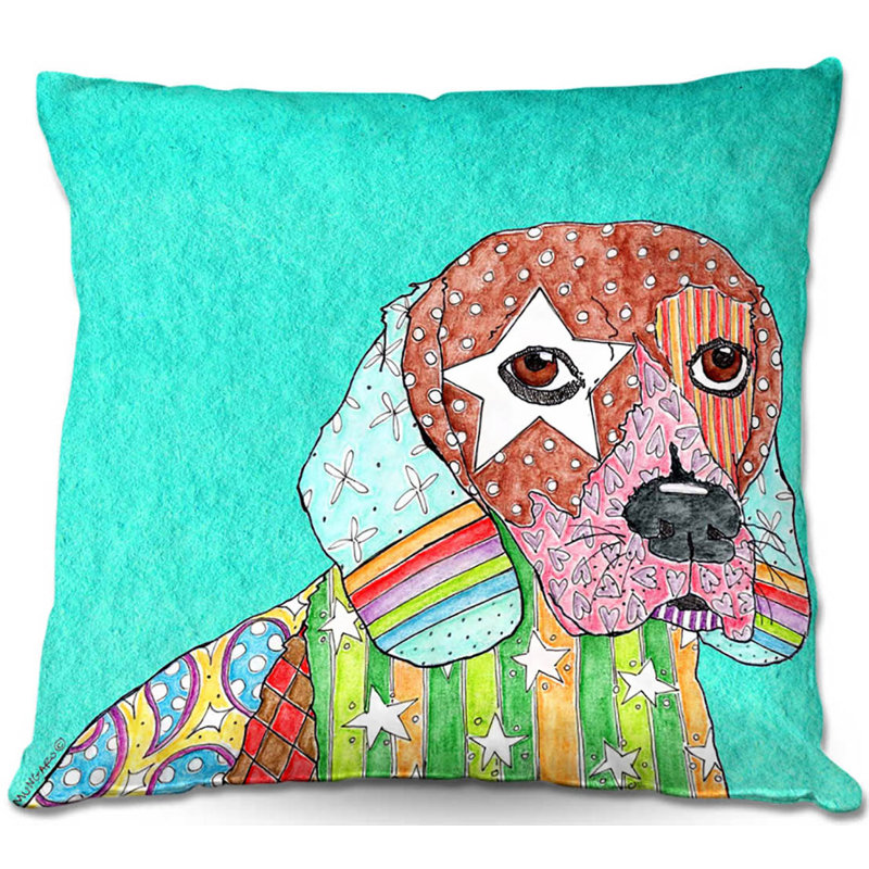  Coussin Couch Beagle, 16 po x 1 po, Turquoise