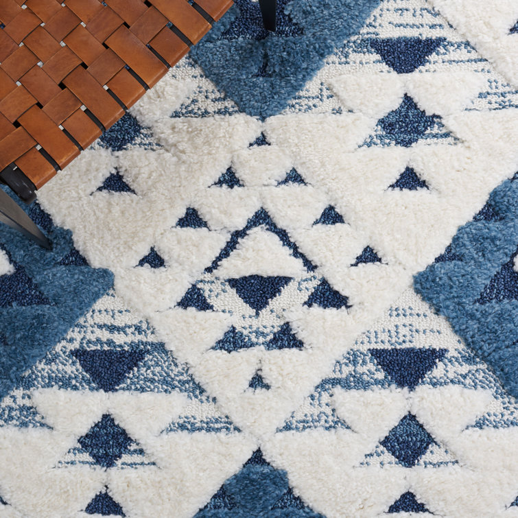 Imraan Tassel Shag Performance Geometric Rug