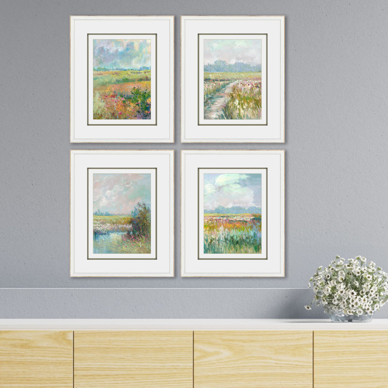 Sarah Lang Pastel Spring Landscape Canvas Wall Art Set