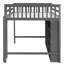 Lit mezzanine avec 8 tablettes et gris