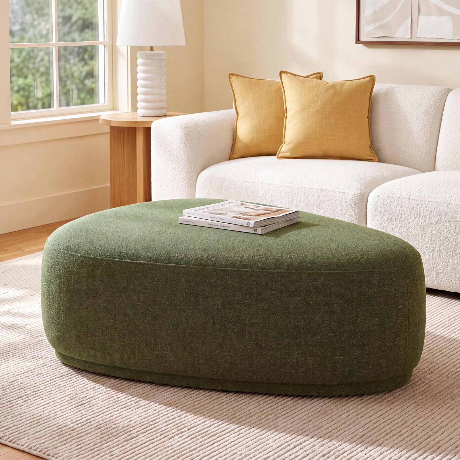 Adna 44" Ottoman, Mellow Forest Chenille