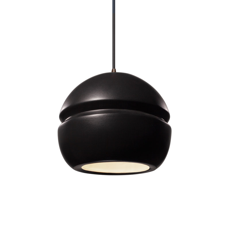 Luminaire suspendu à 1 lumière Logan, Bronze foncé, Carbone noir mat