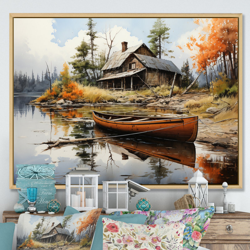 Betsi Brown Lakehouse Reflections of Solitude III - impression, H 34 po x l 44 po x P 1,5 po, Cadre naturel flottant