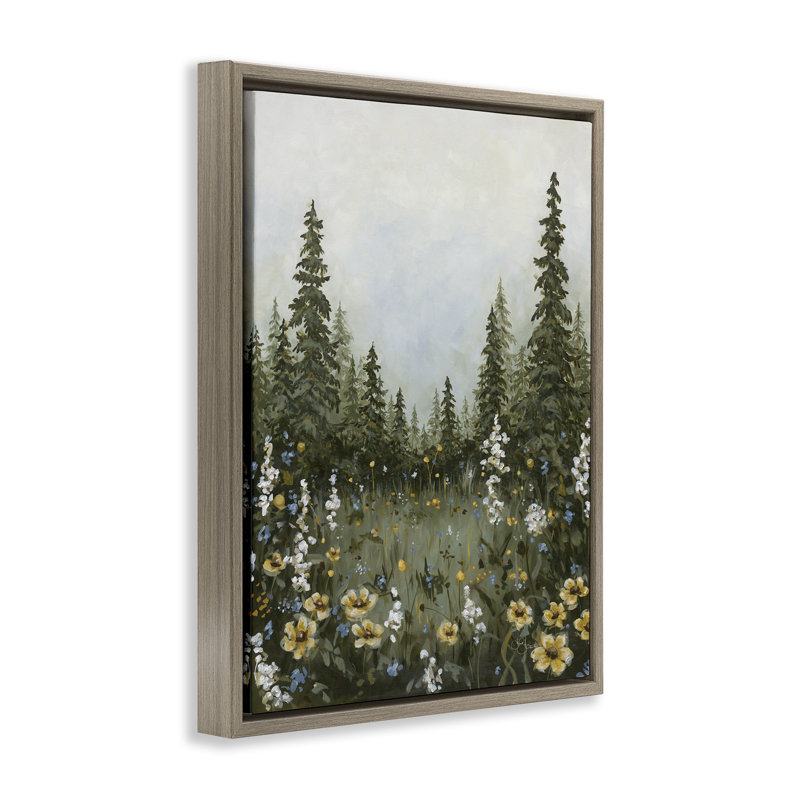 Cadre flottant clair Forest Meadow, par Hollihocks Art, H 21 po x l 17 po, Cadre flottant orme Montalcino