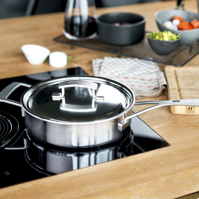 Demeyere Industry 5-Ply 3-Qt Stainless Steel Saute Pan With Handle Helper