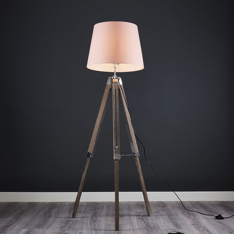 Bella Vista Tripod Floor Lamp, Dusky Pink