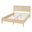 Structure de lit plateforme grand lit en bois avec tête de lit à panneau classique, support de lattes en bois, aucun sommier requis, assemblage facile, naturel-133480896-133480898