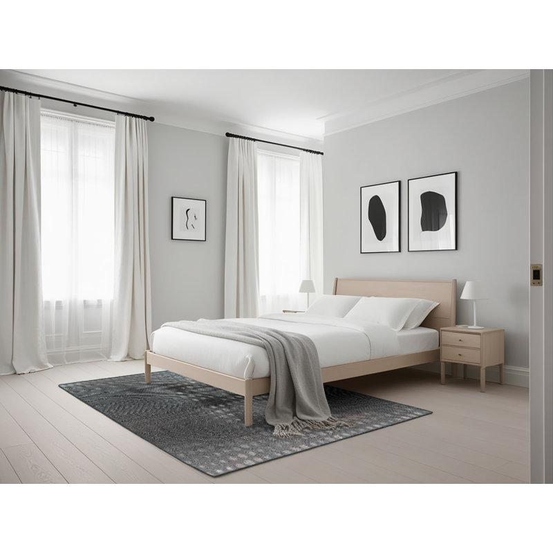 Tapis de zone noire à motifs, Rectangle 5 pi x 7 pi