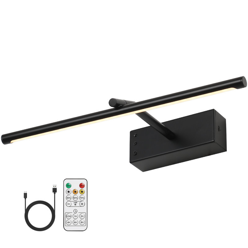 Lampe DEL 15,55 "à intensité variable avec 3 températures de couleur (3000K / 4000K / 6000K), Noir mat