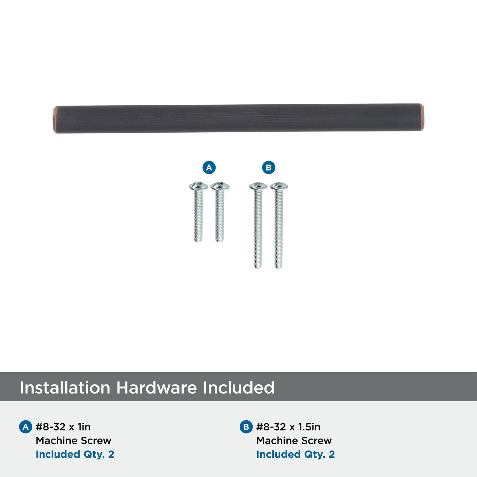 Bar Pulls Cabinet Pull, Oil Rubbed Bronze, 3 3/4", 1