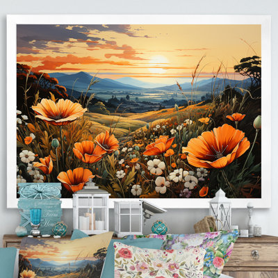 Radiant Golden Blooming Meadow I sur toile