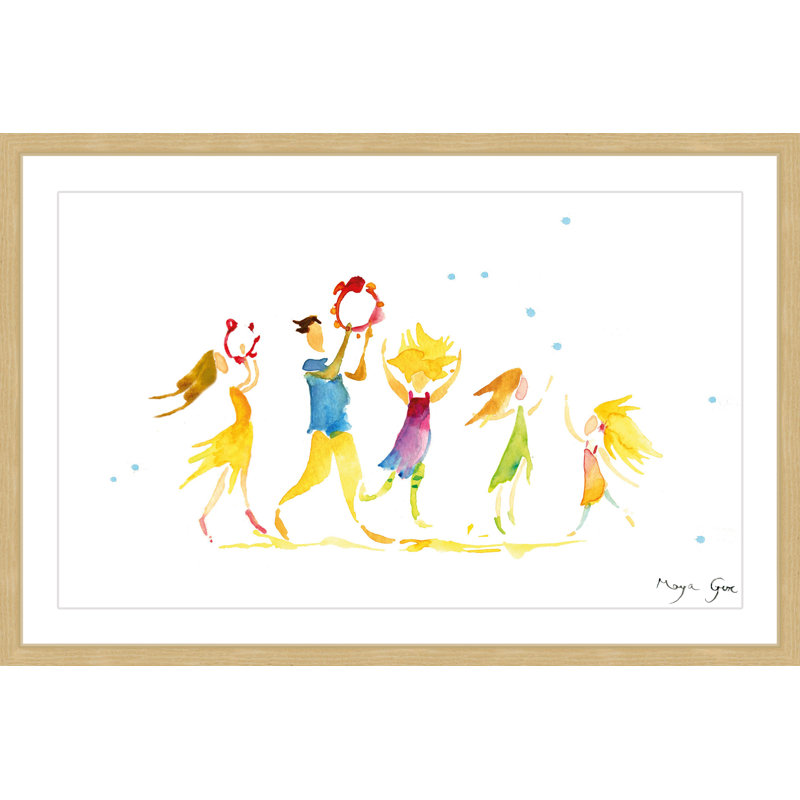 «Dancing Family» par Maya Gur, reproduction d'art encadrée, H 24 po x l 36 po x P 1,5 po