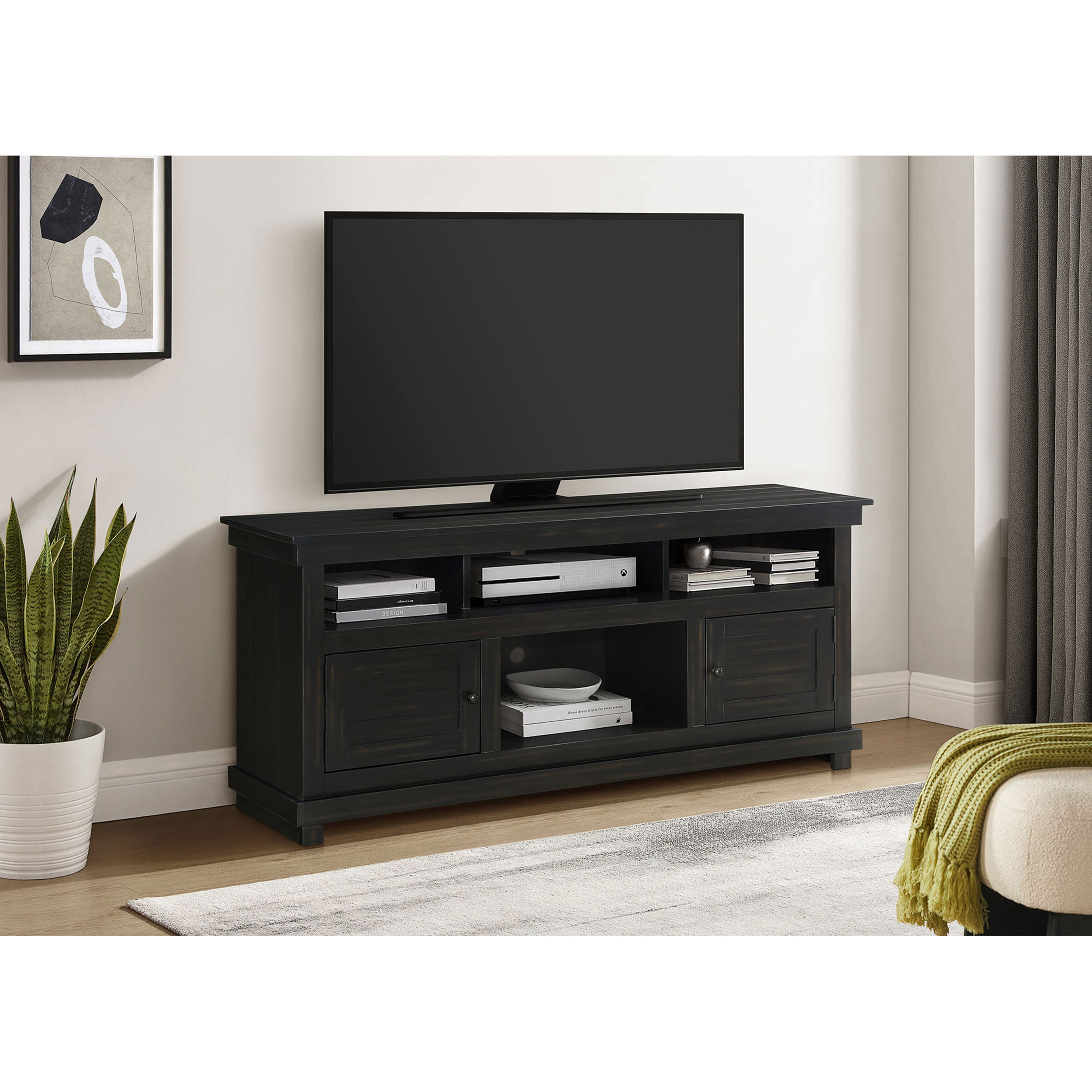 August Grove® Castleton Distressed Java TV Stand Media Console | Wayfair