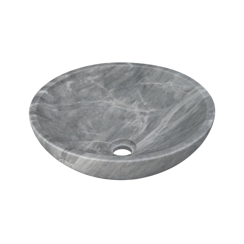 Carrara Gray Natural Marble Bathroom Vessel Sink, Gray