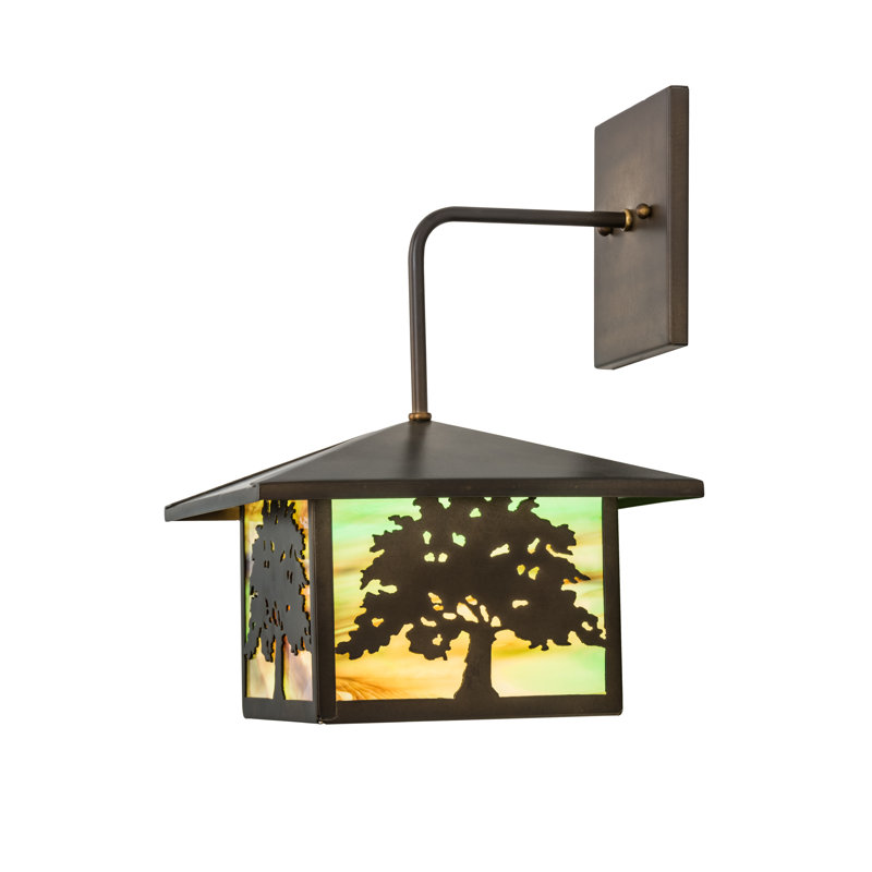 Oak Tree - Light Outdoor Wall Lantern, 14.5" H x 10" W x 11" D