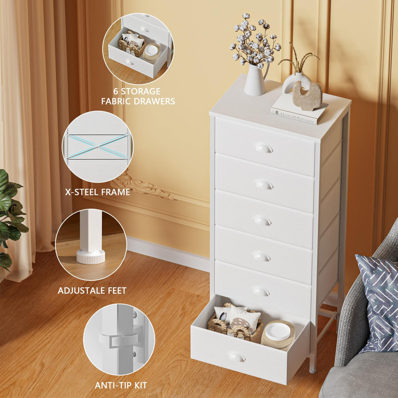 Grande commode blanche pour chambre à coucher