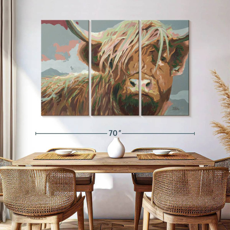 Brampt Serious Highland Cow, 42" H x 65" W