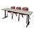 Cain T-Base Training Seminar Table & 3 M Stack Chairs-32520361-32520359