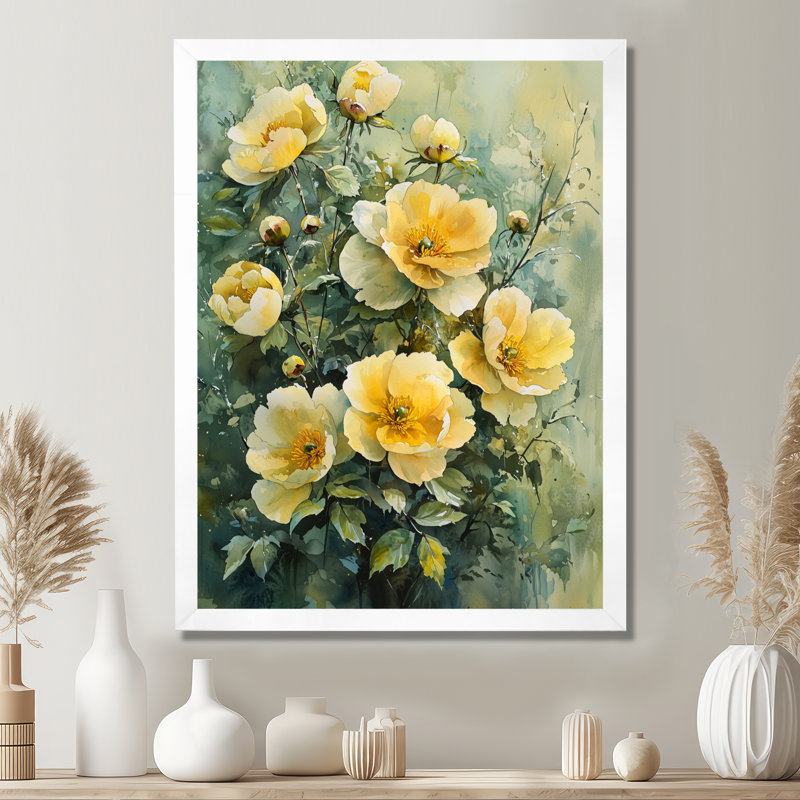 Baysden - Floral Canvas Prints, H 32 po x l 24 po, Reproduction encadrée d'une seule photo, Blanc