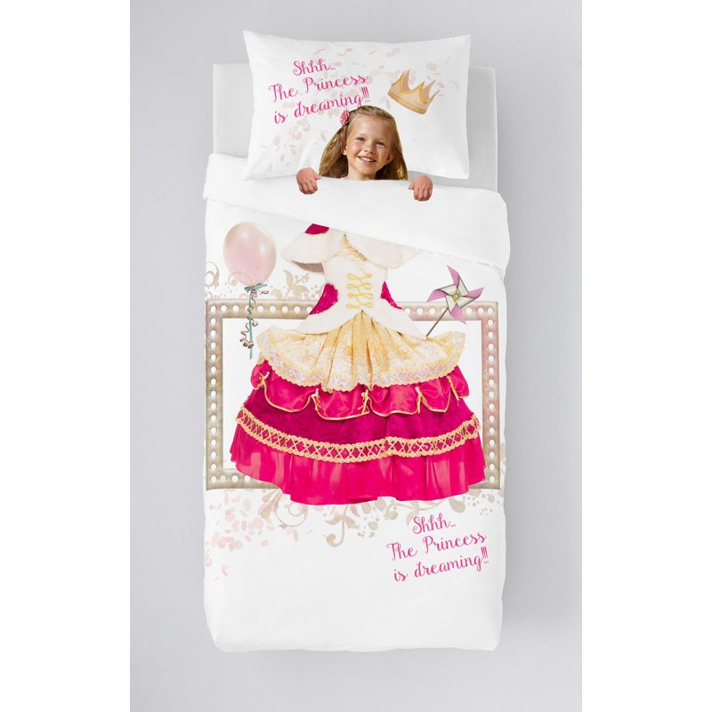  Ensemble de housse de couette réversible pour lit simple 2 pièces Princess
